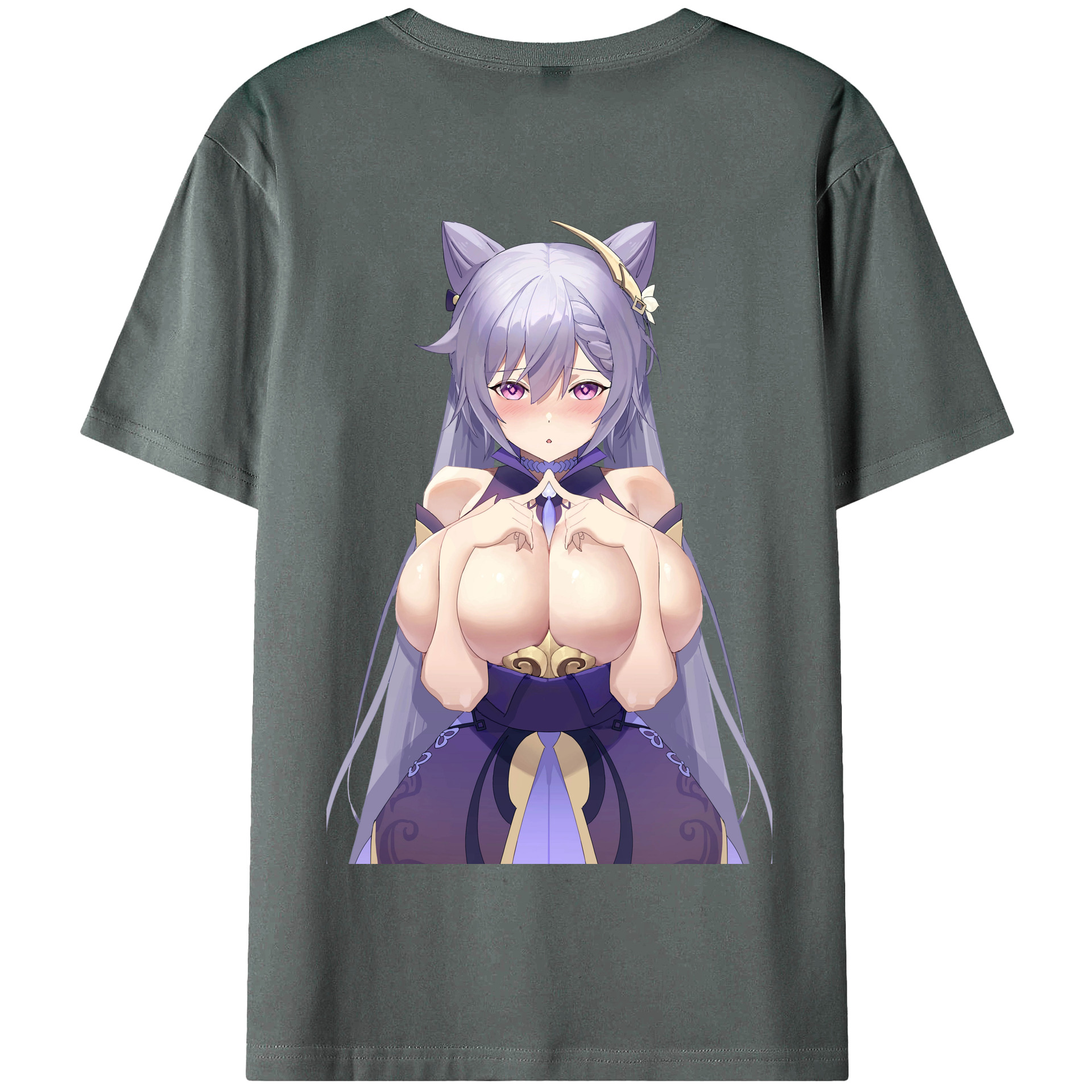 げんし神 刻晴 こくせい genshin Kokusei 綿100％半袖Tシャツ（背面プリント）